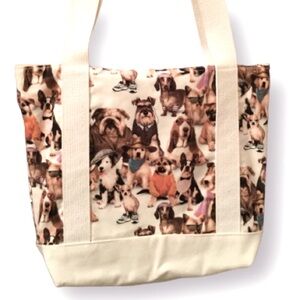 Tote bag Hand made tote dog print - handmade bag - like new